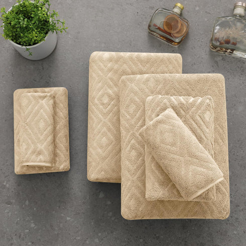 18-Piece Set, 6 6 6 100% Set Smuge Bath Towel Include Bath Towel Sheets, Hand Towels and Washcloths - Highly Absorbent