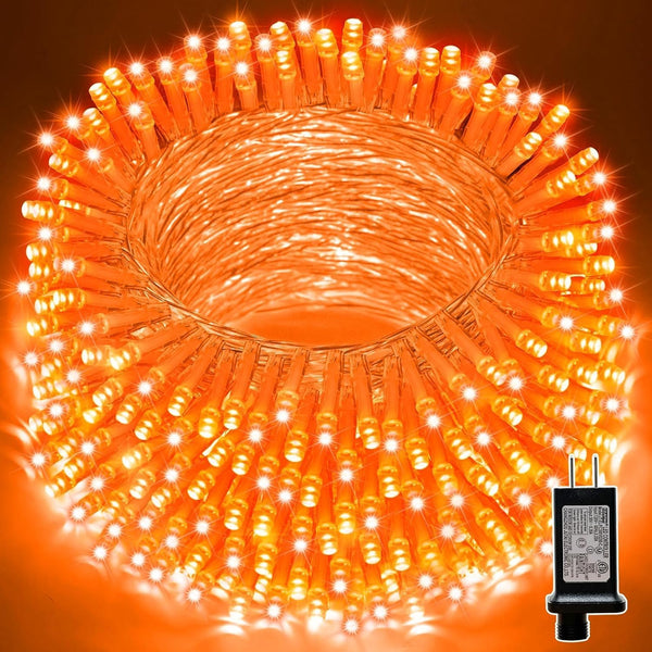 LAMPHOME 99ft Halloween Lights, 300 LED Transparent Wire Fairy Starry String Light