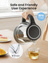 COMFEE' Electric Kettle, 1.7L Hot Water Boiler, 1500W Glass Electric Tea Kettle with Auto Shut-Off