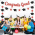 KatchOn Glitter Congrats Grad Banner, Red and Black - 10 Feet Graduation Banner, Grad Cap Garland for Class of 2025