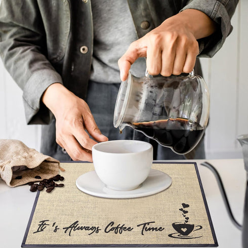 Coffee Bar Mat - Coffee Station Mat for Coffee Machine, Espresso Accessories for Coffee Bar (Style B)