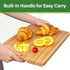Set 3 Bamboo Cutting Board For Kitchen, Bamboo Cutting Board of with Juice Groove, Double-Sided Chopping Board Serving