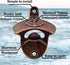 Old Fashioned Wall Mounted Bottle Opener - Stainless Soda Cap Opener for Nautical Coastal (Antique Copper)
