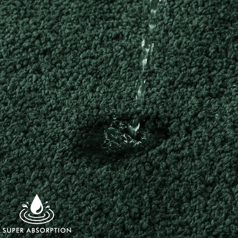 MIULEE U Shaped Toilet Rugs, Absorbent Microfiber Contour Bath Mats, 20'' x 20'', Dark Green