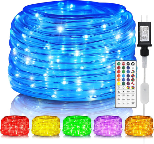Rope Lights for Outside, 66FT 200 LED Color Changing Rope Lights with