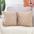 MADIZZ Set of 2 Soft Plush Short Wool Velvet Decorative Throw Pillow Covers 16x16 inch, Khaki Square Luxury Style