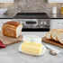 2 Countertop Large Butter Dish with Lid, Butter Keeper, Plastic Butter Holder Tray Container, Holds Stick of Butter