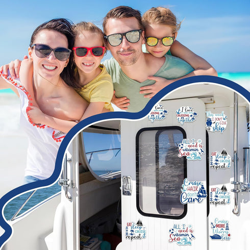 Cruise Ship Door Decorations, 10PCS Large Magnetic Cabin Magnets for Funny Carnival Cruise Birthday Decorations