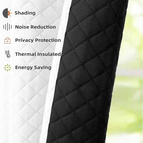 50 Inches 68 Inches DriftAway Soundproof Thermal Insulated Quilted Curtain Liners for Bedroom Sound Barrier Blackout
