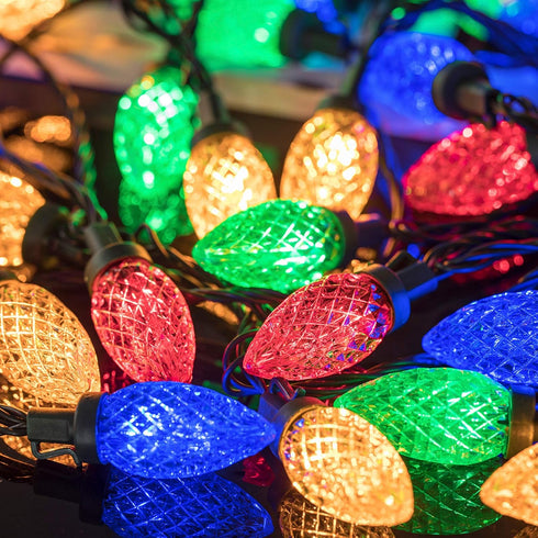 AWQ 50LED 49 C9 8 (50, FT Christmas String Lights Plug in Fairy Twinkle String Lights Modes Timer Function Waterproof