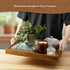 GCWSTJK 17 Inch Acacia Wood Serving Tray with Handles, Large Wooden Tray for Ottoman, Breakfast in Bed, Coffee Table