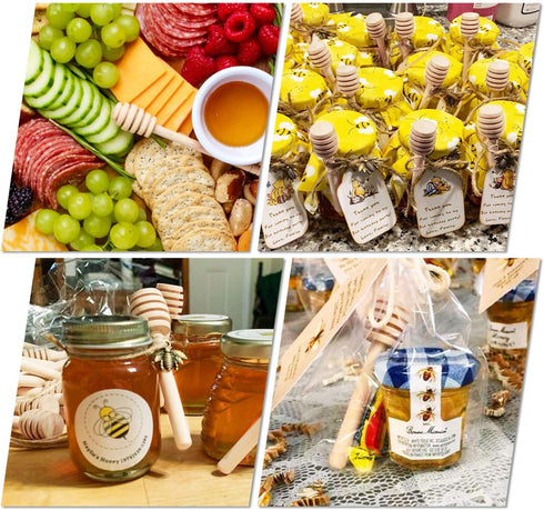 25Pcs Honey Dipper Sticks - Wooden Mini Honeycomb Stick, 3 Inch, Honey Stirrer for Wedding Party Present