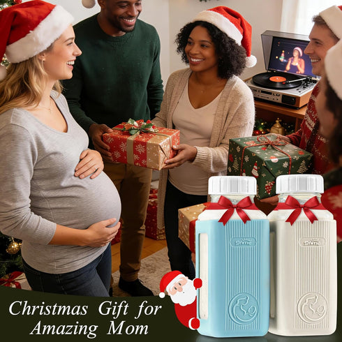 2 Pack 16 Oz 2 Syntic Glass Breastmilk Storage Bottle with Airtight Lids & Pour Spouts, Milk Storage Containers