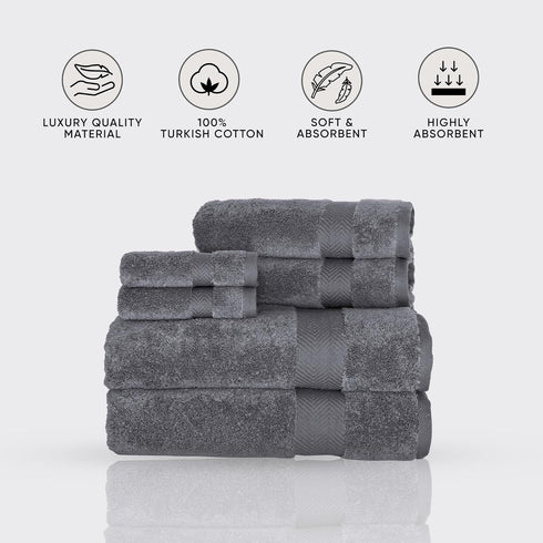 6 Set, 100% 2 2 2 Classic Turkish Towels CTT - Luxury Piece Towel Turkish Cotton, Quick Drying, Highly Absorbent