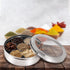 7 7 KSJONE Seasoning Box, Compartments and Spoons Seasoning Rack Spice Pots, Storage Container Condiment Jars Stainless