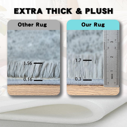 AAFKK 5x7 Area Rugs for Living Room, Grey Fluffy Shaggy Rug Soft Carpets, Rugs for Bedroom Nursery Kids Room Dorm Home