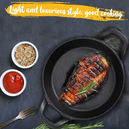 Mini Skillets Cast Iron Pan, 6.34 x 6.34 x 1.5 Inch, Black Small Casserole Dish, Oven Safe Mini Skillets (1 Pack)
