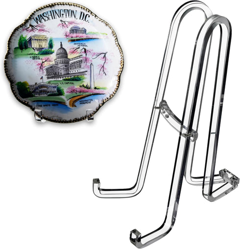 AMT 10 Inch Acrylic Plate Stands for Display, Holder Stand for Pictures, Decorative Plates, Books, Photo Easel