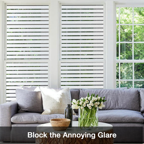 Coavas Window Privacy Film: Frosted Glass Decorative Window Clings, Opaque Static Cling, Heat Insulation, Sun Blocking