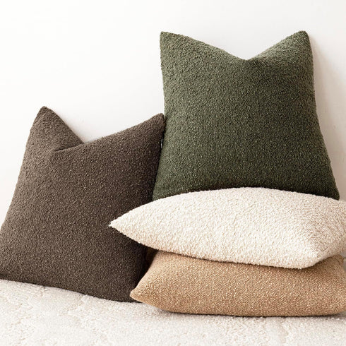 Cozy 24x24 Inch,1PC,Light Foindtower Decorative Textured Boucle Throw Pillow Covers Accent Solid Pillow Cases Neutral