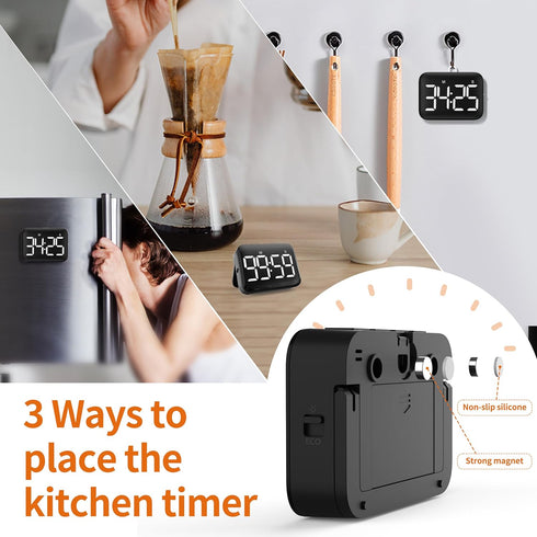 VOCOO Magnetic Kitchen Timer for Cooking with Count Up Countdown, Digital Timer with Large Display, Battery Powered
