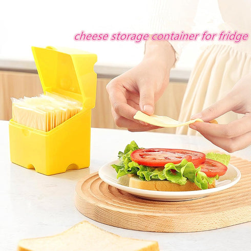 CREHNIL Cow Cheese Slice Holder Storage Container For Refrigerator Sliced Shredded Keeper Containers For Fridge