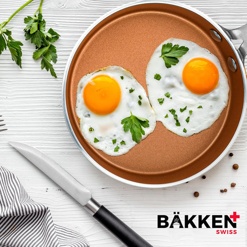 Bakken-Swiss 2-Piece Mini Nonstick Egg Pan & Omelet Pan, 5.5'' Copper Non-Stick Skillet for Eggs and Pancakes