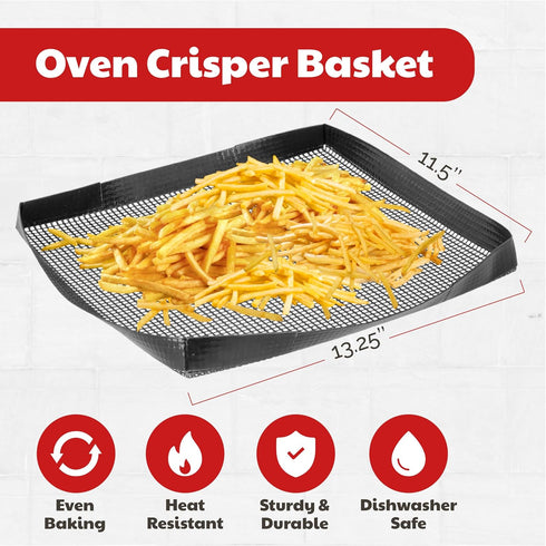 Air Fryer Basket for Oven - Non-Stick Crisping Sheet for Baking Pizza, Chips, Fries, & More
