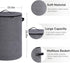 CHICVITA Large 58L Laundry Hamper with Lid, Tall Woven Basket for Clothes, Blankets, Toys, Grey