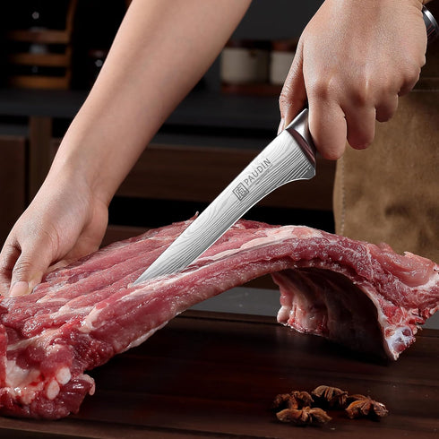 PAUDIN Boning Knife 6 Inch, Super Sharp Fillet Knife, German High Carbon Stainless Steel, Pakkawood Handle with Gift Box