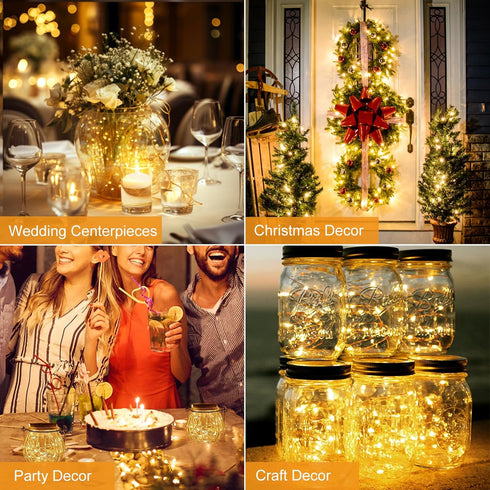 6 Pack 3 7ft 20 btfarm LED Fairy Lights Battery Operated Modes, Led Twinkle String Lights Waterproof, Mini Silver Wire