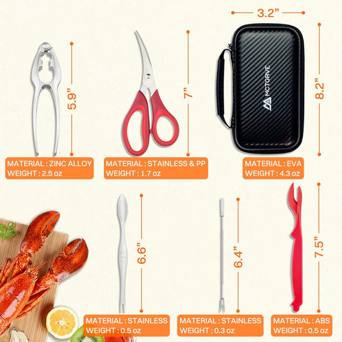 MCTGRVE Tools21-piece Set 4 4 4 4 4 1 Set Crab Crackers and Seafood Tools includes Crab Crackers, Lobster Shellers