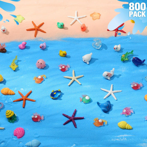 800 Barydat Pcs Mini Resin Animals Figures Bulk Miniature Garden Accessories for Pranks Hide Party Gift Duck Tiny Resin