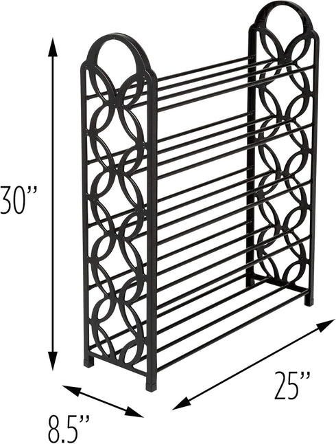 5 SHO-08484 Honey-Can-Do Tier Butterfly Shoe Rack Black
