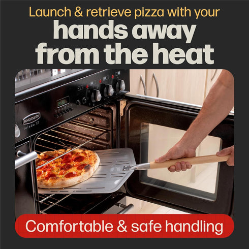 Hans Grill Pizza Peel PRO for XL Pizza 12 Inch+, Professional Non-Stick Paddle for Launching and Retrieving Pizzas