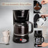 Mixpresso 12 Cup Coffee Pot, Auto-Off & Reusable Filter, Large Drip Coffee Maker with Borosilicate Glass Carafe
