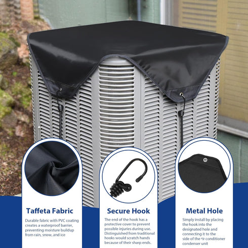 Hiturbo Waterproof Air Conditioner Cover for Outside Units, Heavy Duty Sturdy Universal A/C Defender