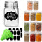 ComSaf Set of 12 Square Glass Jars with Airtight Lids (8 Oz),