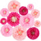 Gejoy 12 Pieces Pink Paper Flowers Tissue Pom Poms for Wedding Backdrop, Baby Shower, Birthday