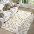 5x7 LIVEBOX Western Area Rug, Beige Washable Rugs for Living Room Bedroom, Non Slip Moroccan Tribal Rug Low Pile