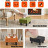Compact Black Linen Footstool with Sturdy Legs - Ideal for Living Room