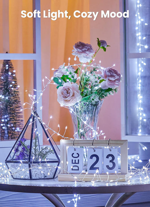 14 10FT 388LED Flowing Fairy Lights Plug in with Modes, Twinkle String Lights Indoor, Christmas Tree Lights Indoor