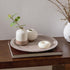 Counter- 11.8" Farmhouse Rustic Coffee Table Tray for Home Decor, Round Wooden Powder Compressed Decorative Tray, Wood