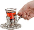 DEMMEX Set 2 2 3.3 oz 12" 5" Turkish Tea and Coffee Serving for Includes Glasses, Metal Glass Holders, Saucers, Spoons