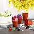 50 Pack Patelai Flower Pot Dessert Cups with Shovel Spoons Plastic Cake Desserts Cups for Farmers Market Construction