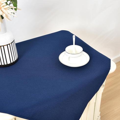 2 Pack 24 24 Inch Wolkemer Small Square Tablecloth x Washable Fabric Table Cloth Navy-Blue Table Cover for Nightstand