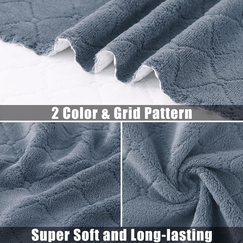 12 Pack (10" 10", Mordimy Kitchen Cloths Dish Towels x Dark Grey & White), Super Soft and Absorbent Dish Cloths, Coral