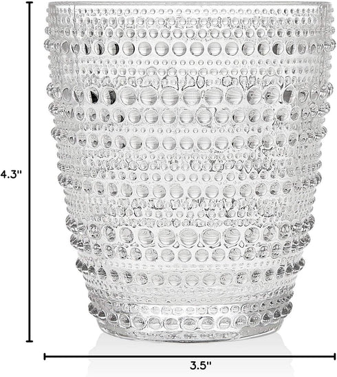 Godinger Set of 4 Clear Double Old Fashioned Glasses
