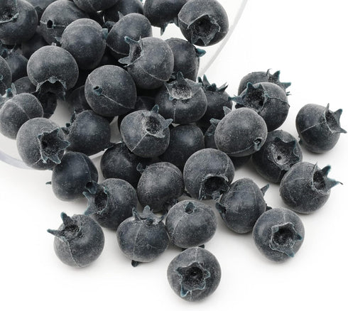 Artificial Blueberry, 50Pcs Fake Blueberry Lifelike Blueberries Simulation Blue Berries Fake Fruit