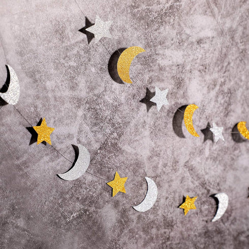 400 Pieces Glitter Star and Moon Paper Confetti - Double Side Table Paper Sequin for Wedding Birthday Party Decor